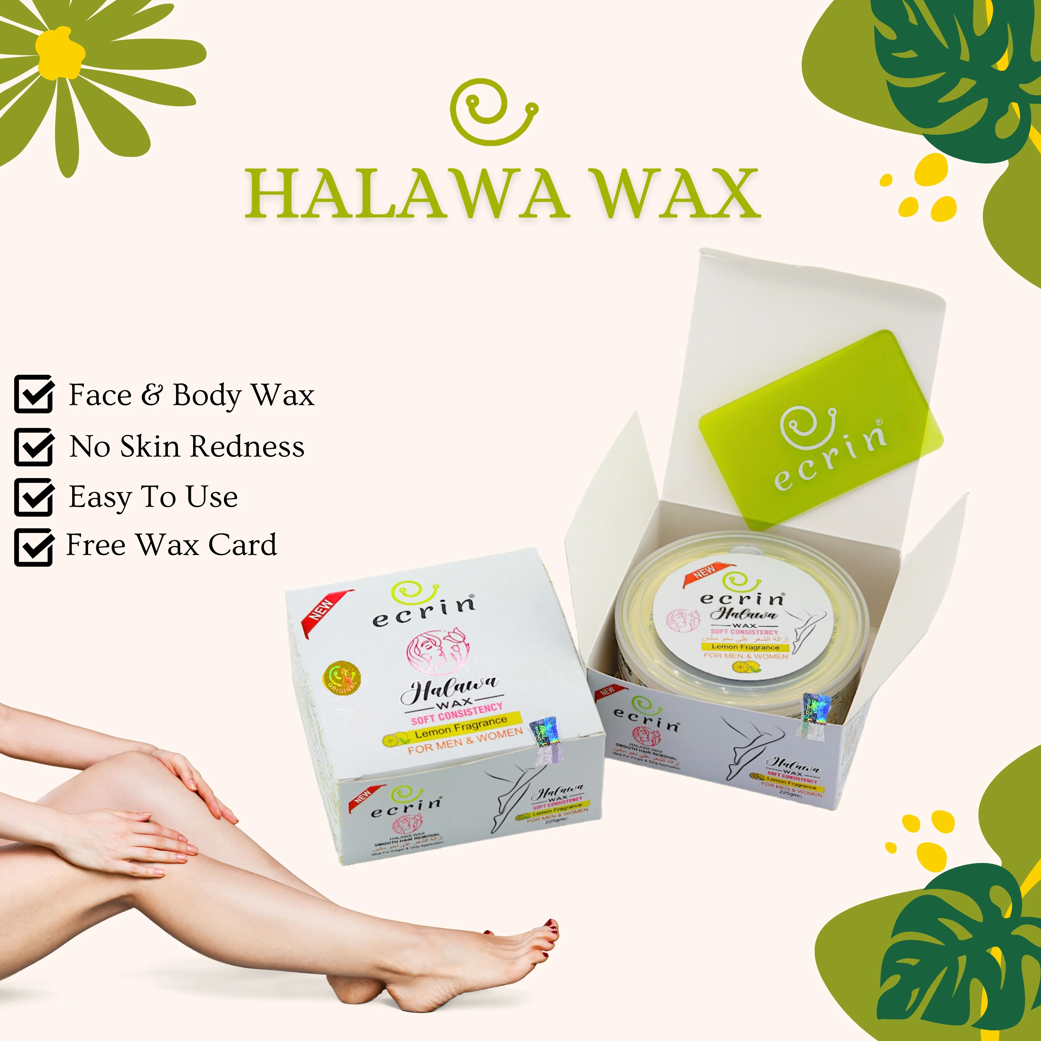 Ecrin Halawa Wax 100% Lemon & Sugar Base | Free Applicator Card - Image 5